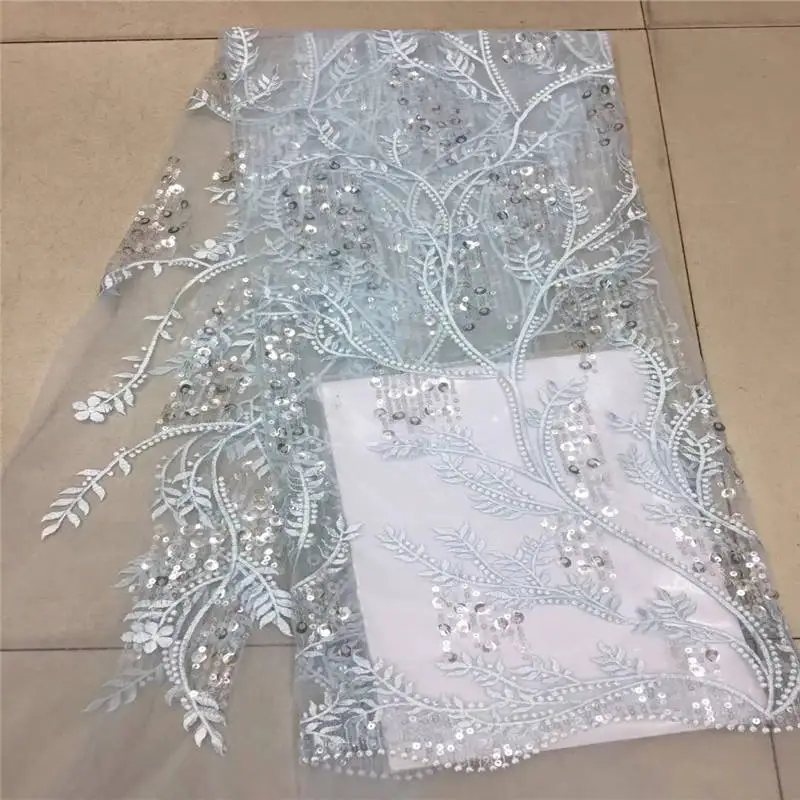 Sequins Design 2018 French African Mesh Lace Fabric High Quality Sequined Nigeria Embroidery Net Wedding Laces For Bride Dresses | Дом и сад