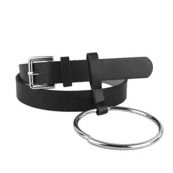 Women Waist Belt With Big Ring Decorated Female Lady Girls Fashion Pin Buckle Solid Color Soft Leather Waist Straps Chic Style