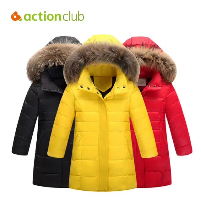 Actionclub Девушки Зимние Куртки Дети Теплый Утка Вниз Пальто Дети С Капюшоном Верхняя Одежда Новорожденных Девочек Одежда Зима Сгущает Парки