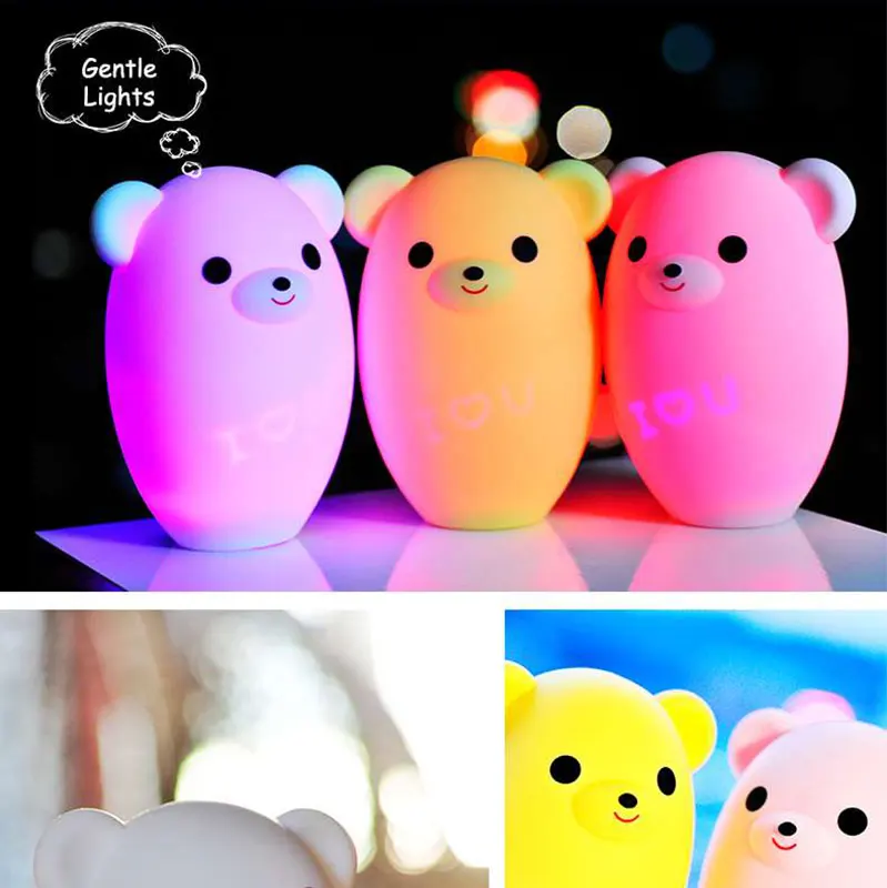 

2019 New Lemon Bear Intelligent Led Light Cartoon Children Nursery Lamp led Night Light USB Smart Music Night Light