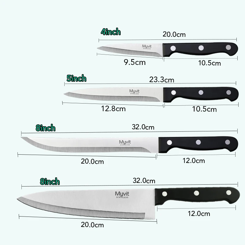 Ножи шеф повара Нержавеющая сталь 4 шт. 3CR13 Кухня Кук японский Sharp Мясо Кливер