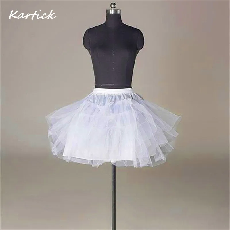

2017 New Petticoats for Short Formal Dress White Hoopless Wedding Accessories Crinoline 3 Layers Bridal Lady Girls Underskirt
