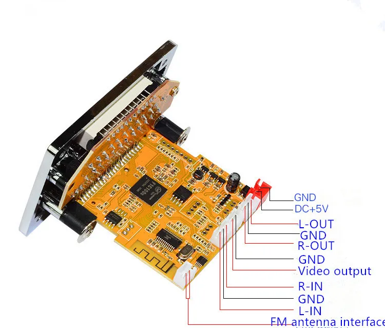 12 В источник питания Bluetooth 4,2 видео декодер плата RM/RMVB FLAC APE BTMP4 MP3 JPEG фоны AUX U диск и TF USB FM