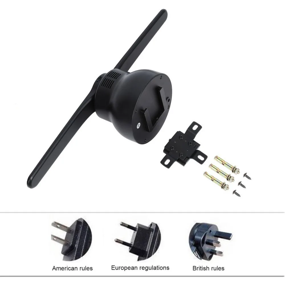 3D WIFI Hologram Advertising Display Led Fan 43CM Holographic Imaging Naked Eye Led Projector Fans Advertisement Player Machine