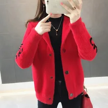 Осенняя Женская Новинка, водонепроницаемая Вельветовая куртка, теплая с капюшоном, утолщенная Короткая Повседневная куртка, свободная верхняя одежда с буквенным принтом, зимняя парка 1623