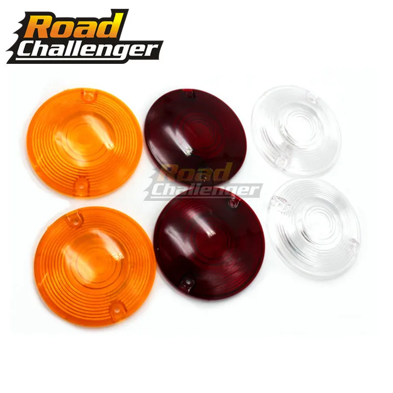 

2Pcs Turn Signal Light Lens Cover For Harley Dyna Sportster Touring Road King Glide Orange Red White