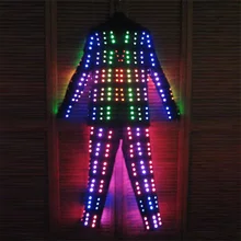Hot Sale Colorful LED Costume Clothes Festive Party Supplies Luminous Glowing Suits Stage Performance Clothing Robot