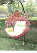 Outdoor rattan hammock stand chair with cushions