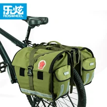 Roswheel 50л Водонепроницаемая холщовая велосипедная Сумка на багажник, велосипедная сумка, велосипедные сумки, аксессуары, прочные Светоотражающие для дальней поездки