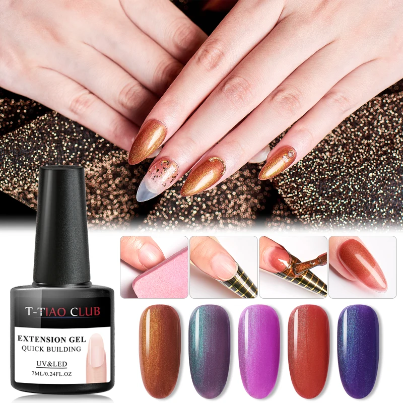 

T-TIAO CLUB Poly Acrylic Quick Extension Nail Gel Pink Clear Nude Soak off UV Builder Nail Gel Tips Soak off Building Nails Art