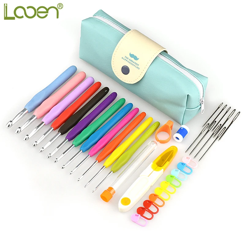 

Looen Brand Crochet Hooks Set Yarn Knitting Needles Sewing Tools Set 12pcs Mix 2-8 mm Crochet Hooks With Scissors Sewing Needles