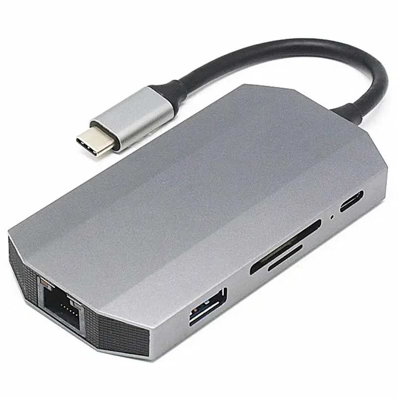 Type-C3.1 4K Usb3.0 Sd Tf карты Gigabit Ethernet Порты и разъёмы звуковая карта с интерфейсом Usb c Pd зарядки 9 в 1 конвертер