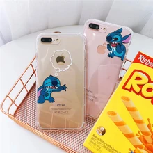 Веселый мягкий чехол с рисунком Стича для iphone 7 6 6S 8 plus X XR XS MAX