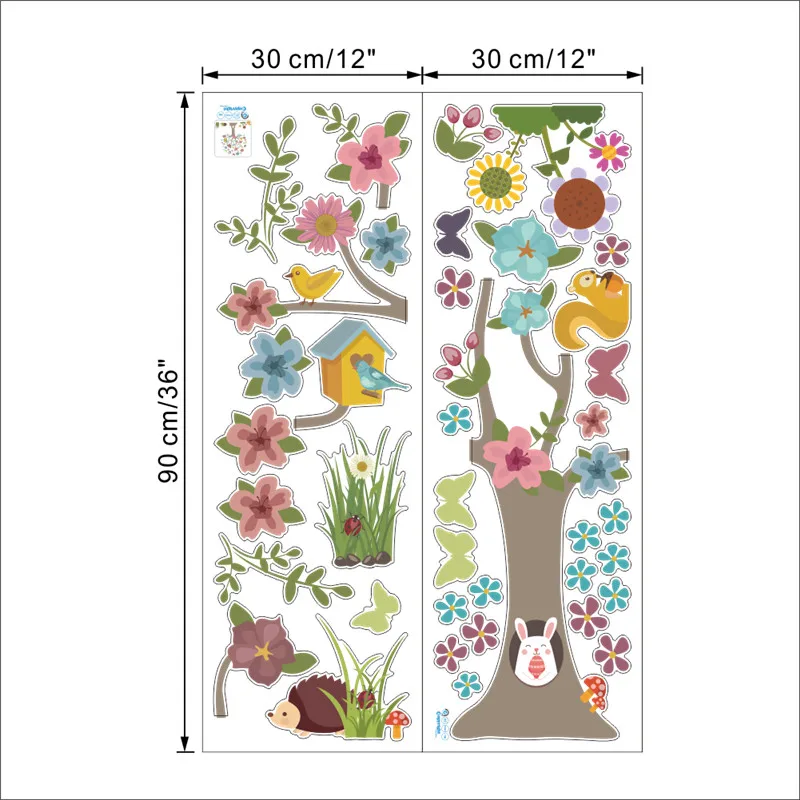 Лес Дерево Цветок Бабочка Животные настенные наклейки Фреска художественные наклейки для дома дети гостиная спальня декор свадебное украшение