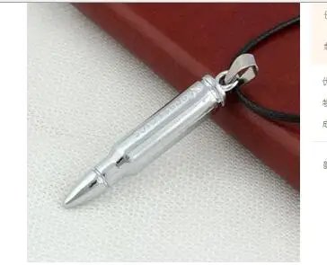 wholesale 2PC Titanium pendan Jewelry OPK Cool Man's Bullet Pendant Necklaces New Fashion Punk Style Stainless Steel Personalit |