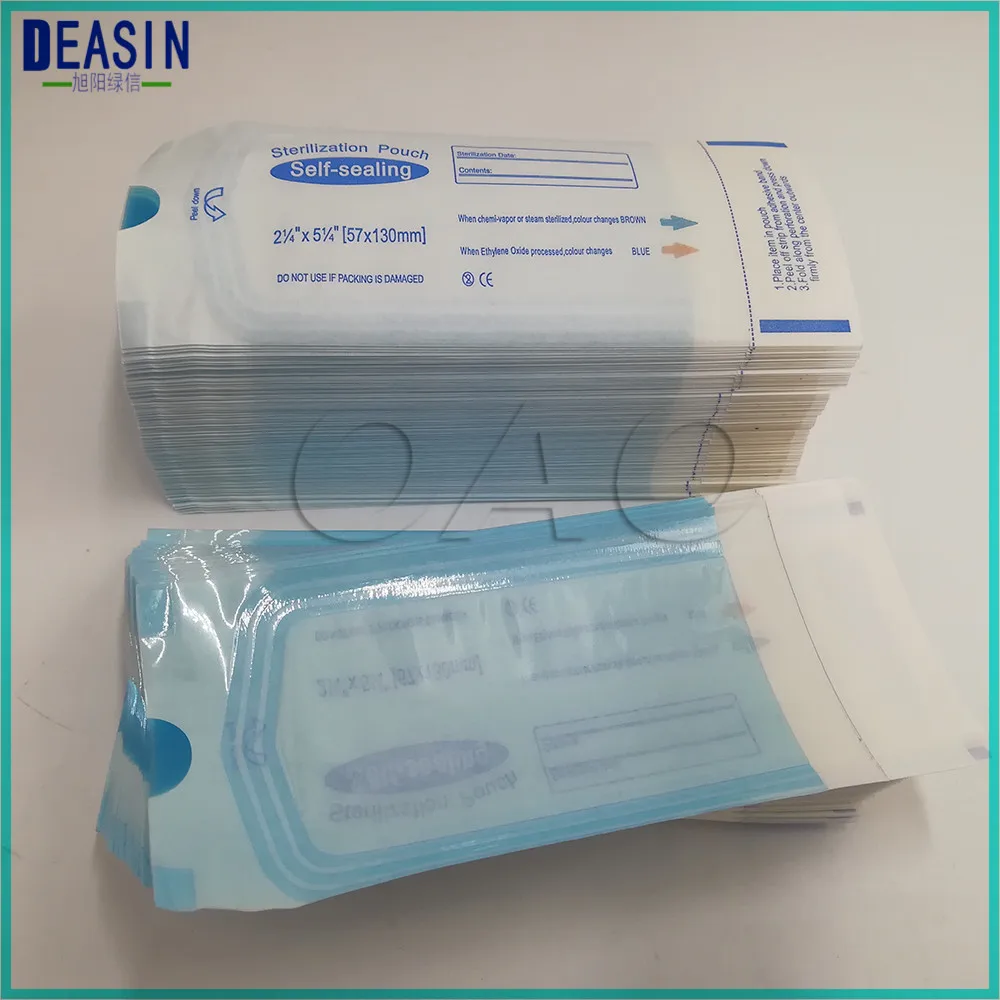 

200pcs/lot 57 x 130mm DENTAL SELF SEAL STERILIZATION POUCHES medical bag sterilization bags