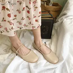 Mhysa/2019 весенняя женская обувь с круглым носком в стиле ретро, модные удобные лоферы с пряжкой на ремешке, женская повседневная обувь