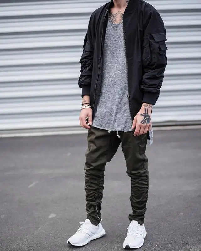 mens zip bottom pants Jay lo ass