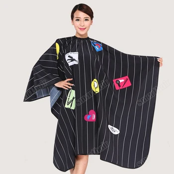 

Retro Vertical Striped Black Salon Styling Cloth Hairdressing Apron Gown Hairstylist Barber Haircut Cape for A Hairstyle UN809