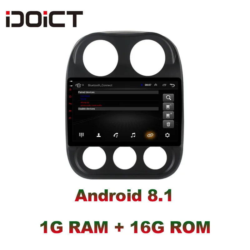 IDOICT Android 8,1 dvd-плеер для автомобиля gps навигация Мультимедиа для JEEP Компас Патриот радио 2009- стерео wifi DSP