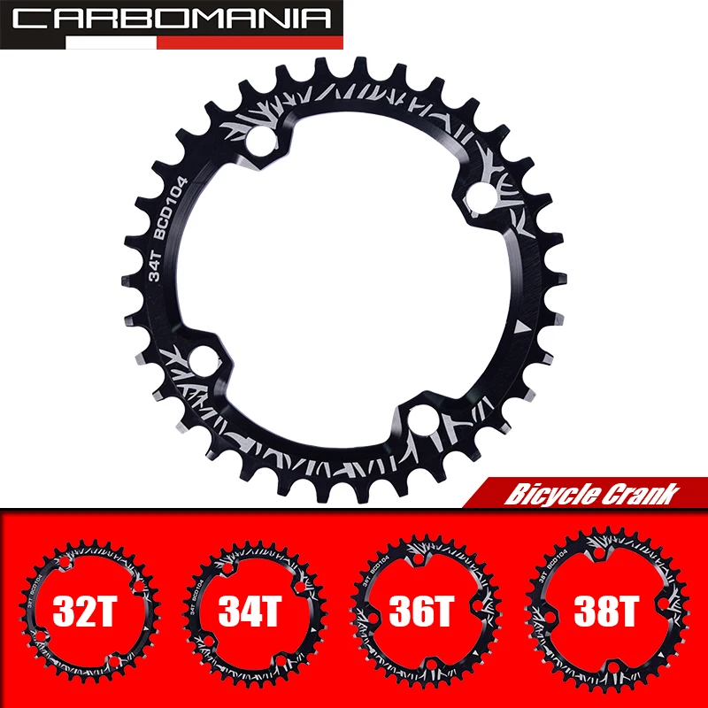

Bicycle Crank 104BCD Round Shape Narrow Wide 32T/34T/36T/38T MTB Chainring Bicycle Chainwheel Bike Circle Crankset Single Plate