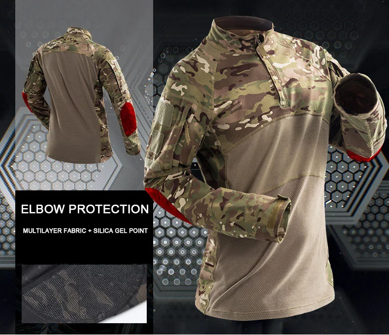 manga longa multicam camo combate secagem rápida