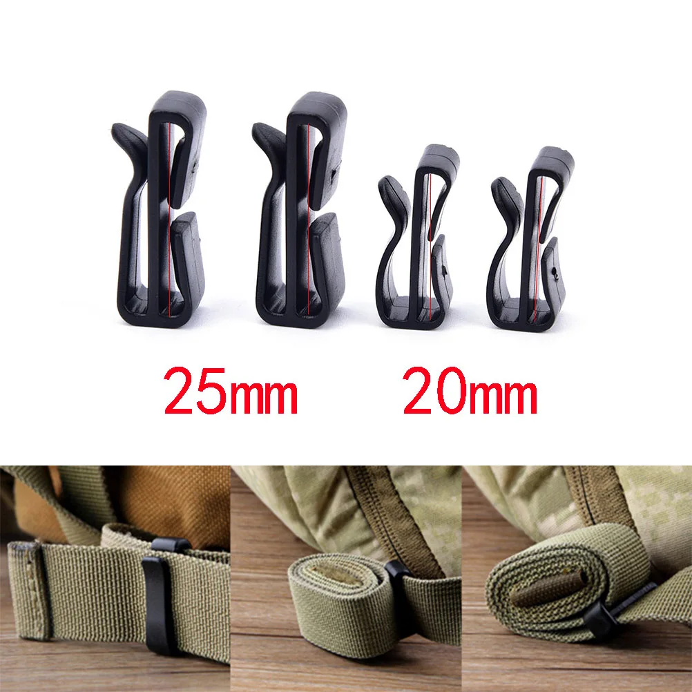 10Pcs 20/25MM attach molle webbing buckle strap Belt end clip adjust