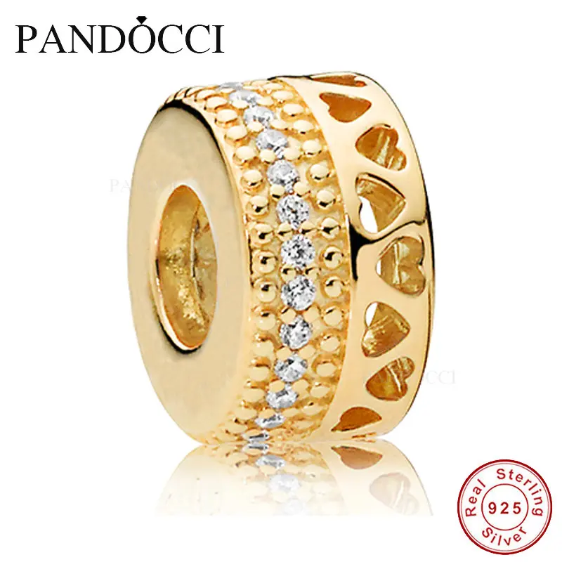 

2018 Per-Autumn Collection Hearts of PANDOCCI Charm Shine DIY Fits for Original Charms Bracelets 925 Sterling Silver Jewelry