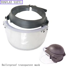 2018 Bullet Proof Glass Face Shield Military Tactical NIJ IIIA Transparent Bulletproof Quick Dismantling Self-defense SWAT Mask