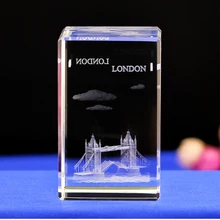Лондон мост лазерной гравировкой кристалл Ночной светильник светодиодный светильник с 4 Изменение Цвета Настольные лампы Потрясающие подарки