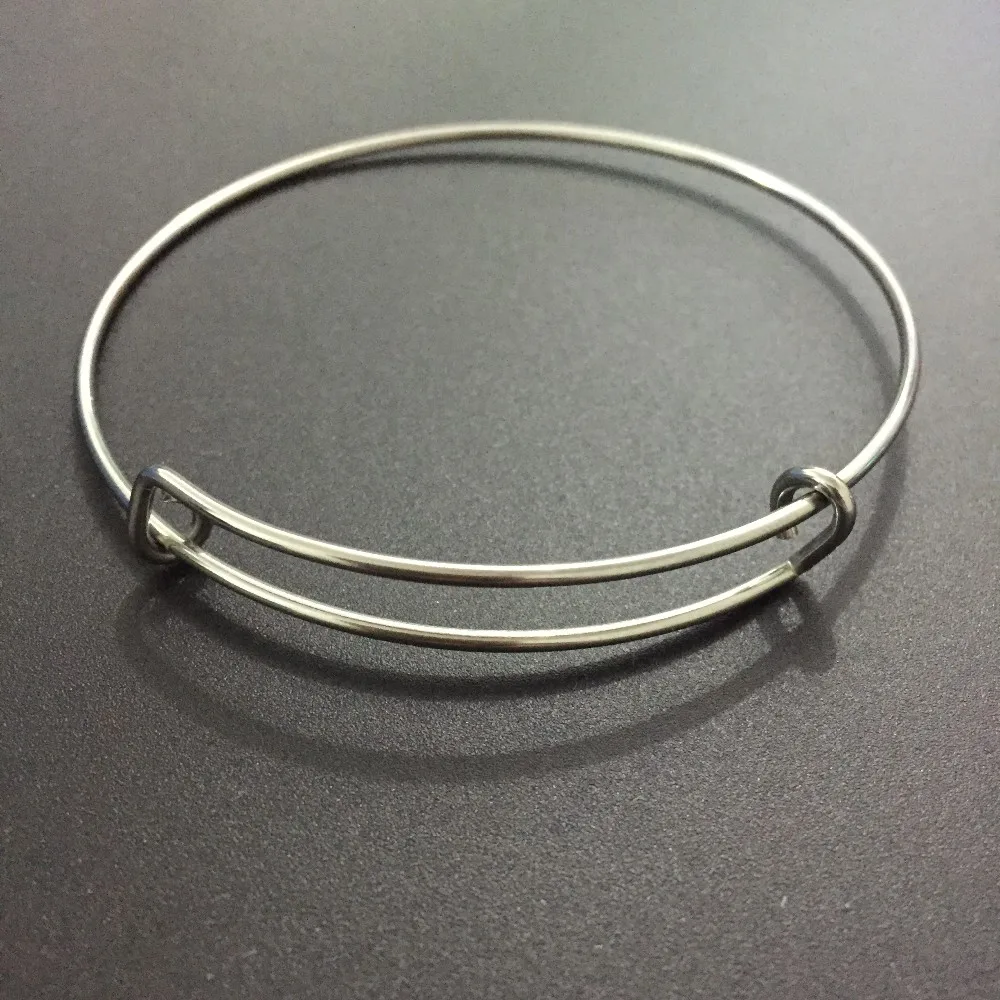 

60mm stainless steel Expandable Wire Bracelets Bangle simple Adjusted wiring bracelets