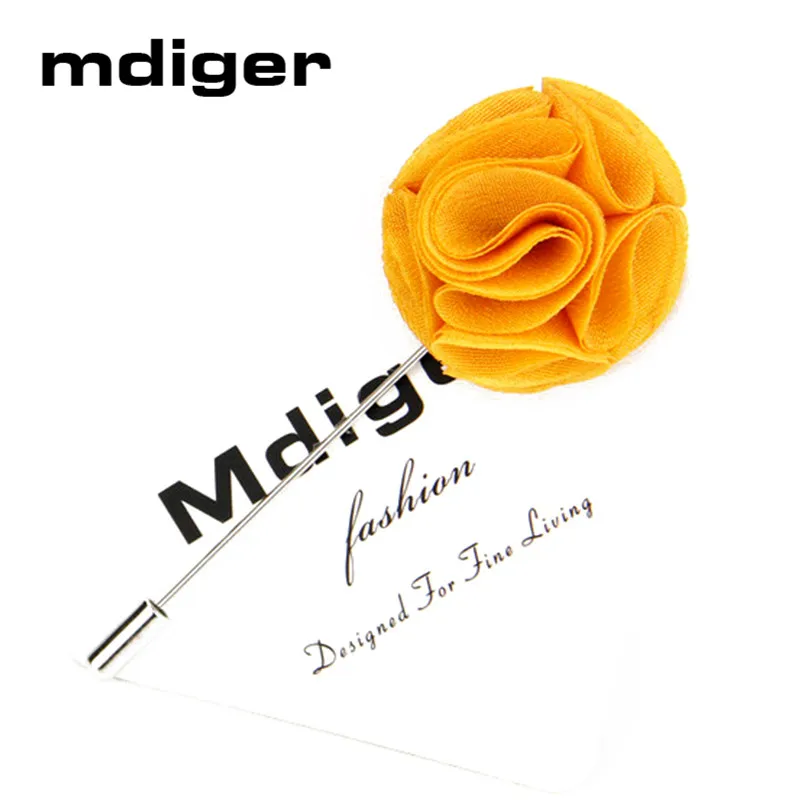 Suit Brooches for Men Wedding Party Accessories Classic Men's Flower Brooch Imitated Silk Fabric Insert Long Lapel Pin | Украшения и