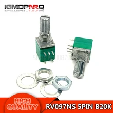 5pcs RV097NS B20K 20k 5PIN single linked potentiometer with a switch audio amplifier sealing potentiometer RV097NS-B20K