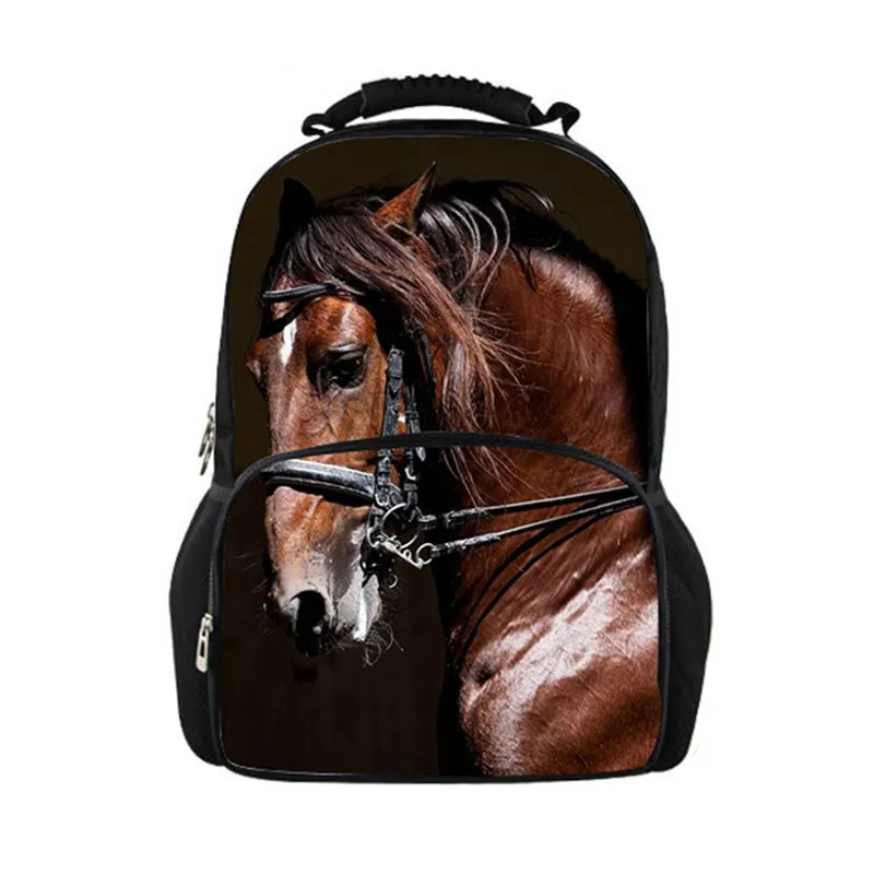 FORUDESIGNS/Большой Школьный Рюкзак Для студенческих мальчиков 3D Тигр лошадь Печать мужские школьные сумки Повседневная сумка для книг Mochila Infantil - Цвет: C654A