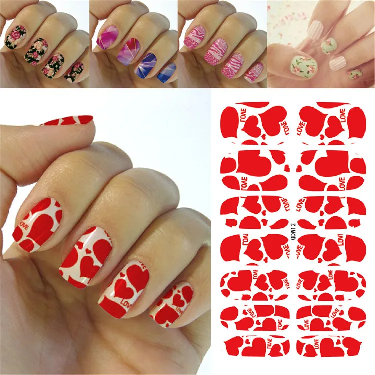 K5682 2016 переводная Фольга для ногтей художественная Наклейка Мода Deed Red Love Hearts