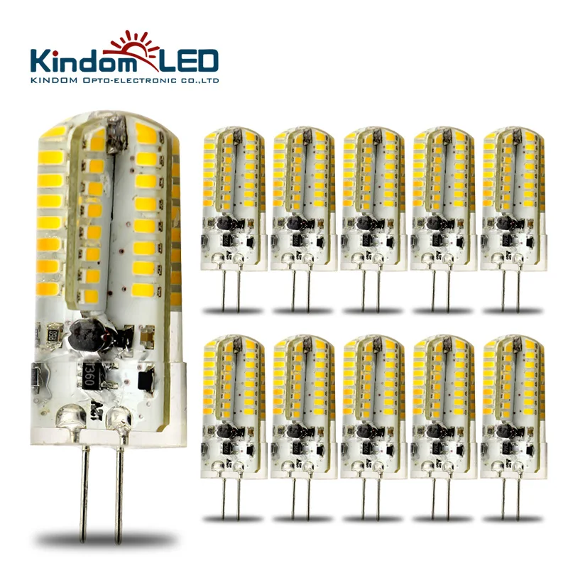 KINDOMLED 10pcs G4 12 Volt LED Light Bulbs AC DC 3W 6W lamp High Power 360
