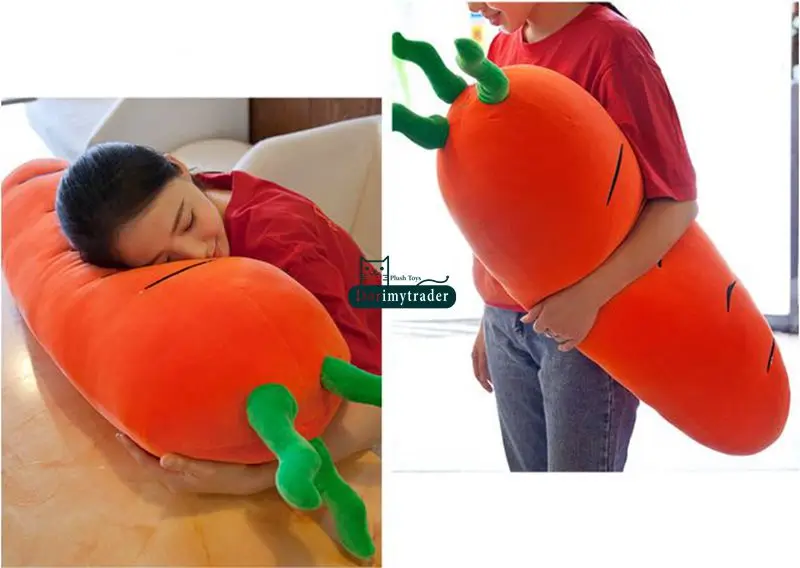 Dorimytrader New Lovely Soft Cartoon Carrot Plush Pillow Simulated Anime Carrots Cushion Doll Vegetables Toy 39inch 100cm DY61728 (3)