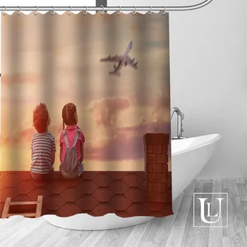 

Hot New Eco-friendly fantasy children Shower Curtain Custom Bathroom Curtain modern Polyester Fabric Thick Waterproof Mildew