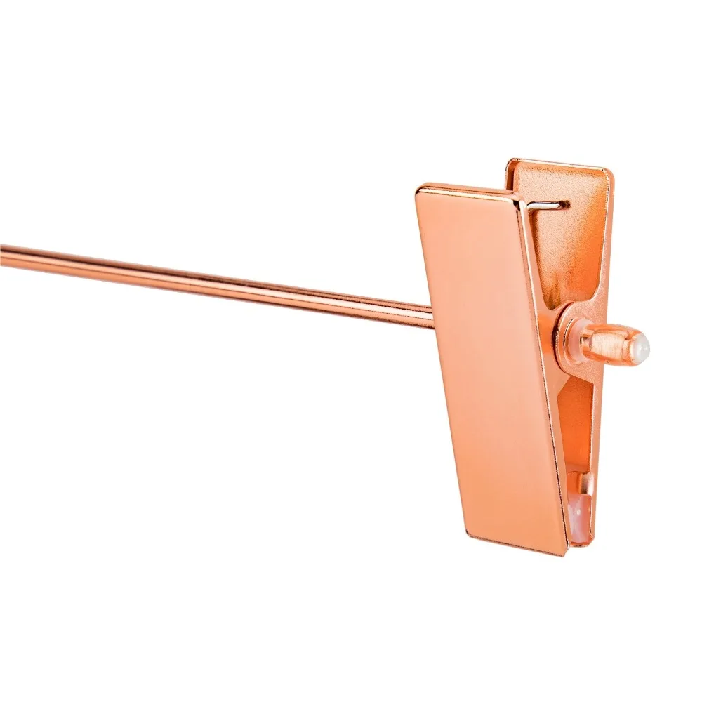 Hangerlink Rose Copper Gold Metal Heavy Duty Pants Skirt Slack Hangers, Trousers Hanger with Clips Rack Swivel Hook (12pcs/Lot)