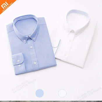 

New Xiaomi 90 Fashion Soft High Quality Solid Color Men's Shirts Men's Shirt 100% Cotton Long Sleeve For Casual Business Shirts