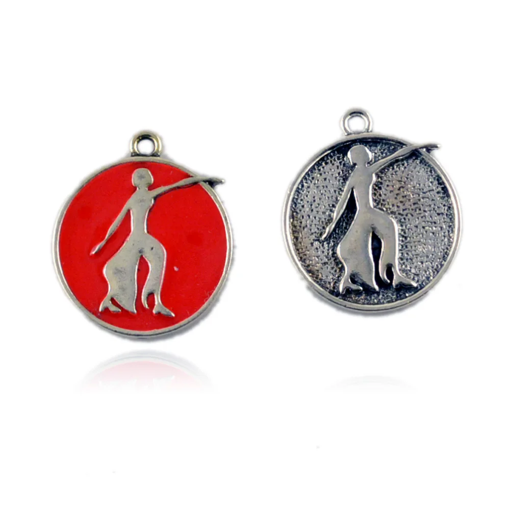 

Delta Sigma Theta Round Red Lady Fortitude Charm