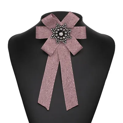 JURAN Новое поступление Классическая пряжка 5 цветов модная брошка для галстука Ювелирные изделия ткань броши «бант» Для женщин булавки-зажимы - Окраска металла: Pink