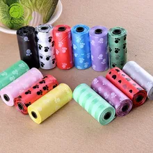 Новое поступление милые Мультяшные лапы напечатанные ПЭТ пакеты для уборки за собакой высокого качества Прочный биоразлагаемый мешок для собак Открытый Портативный Bag10A