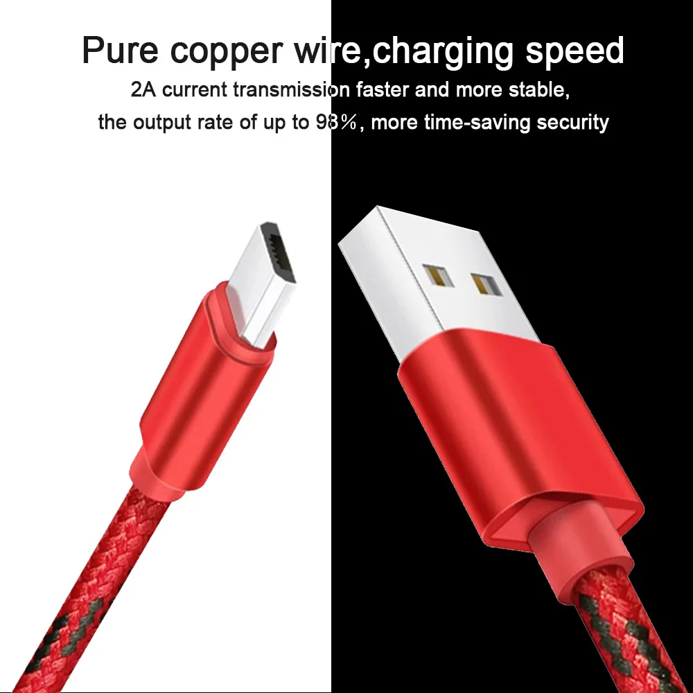 Micro USB зарядный кабель для передачи данных Samsung Galaxy S7 S6 Huawei Xiaomi Redmi 5 4 Android быстрое
