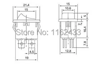 KCD1-201 rocker switch drawing