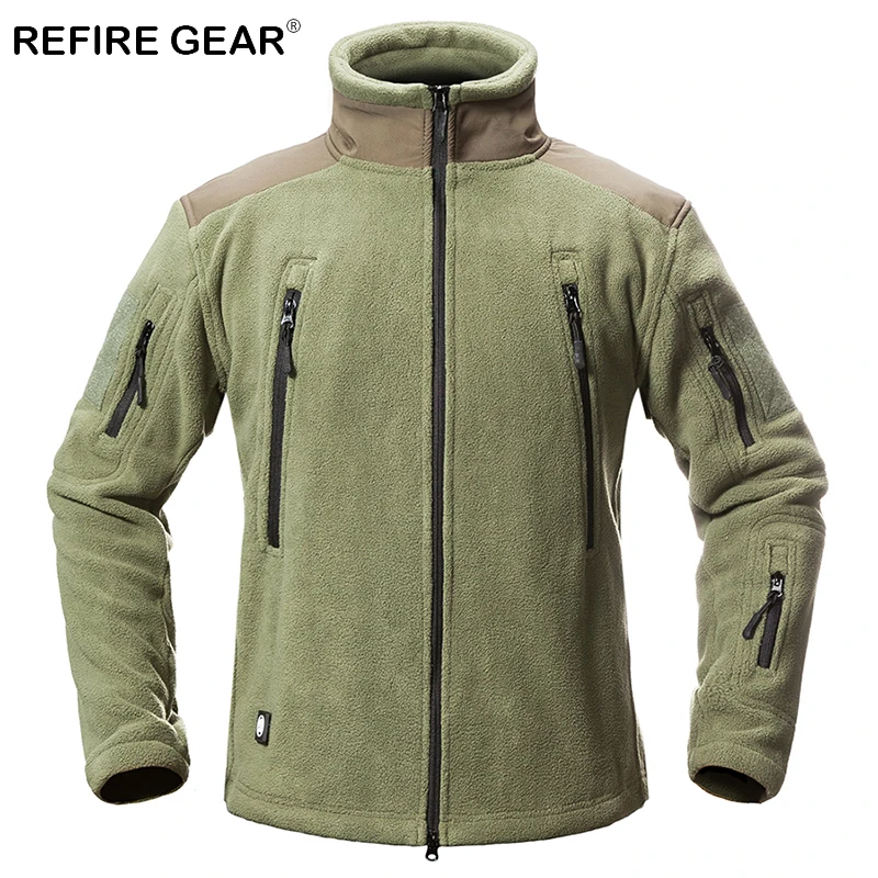 

ReFire Gear Winter Thermal Outdoor Hiking Fleece Jackets Men Warm Military Tactical Jackets Coat Male Multi Pockets Army Jackets