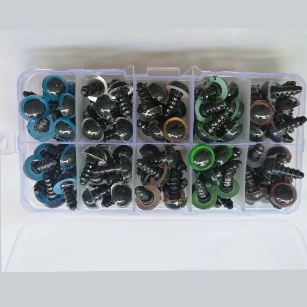 

100PCS Cartoon Doll Eyes Plastic Safety Eyes for Teddy Bear Doll Animal Puppet Crafts Kids Toys for Teddy Bear Puppet Crafts