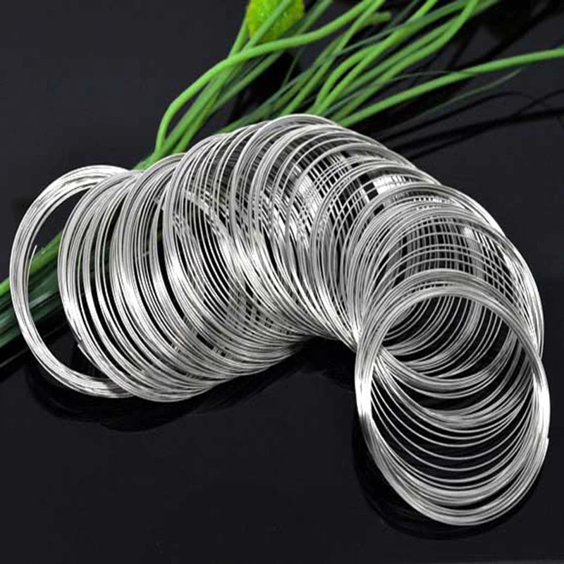 FUNIQUE 200PCs Loops Memory Beading Steel Wire Bracelet Women Girls Bracelets & Bangles Jewelry Making DIY 2017 New 65mm Jewelry Findings