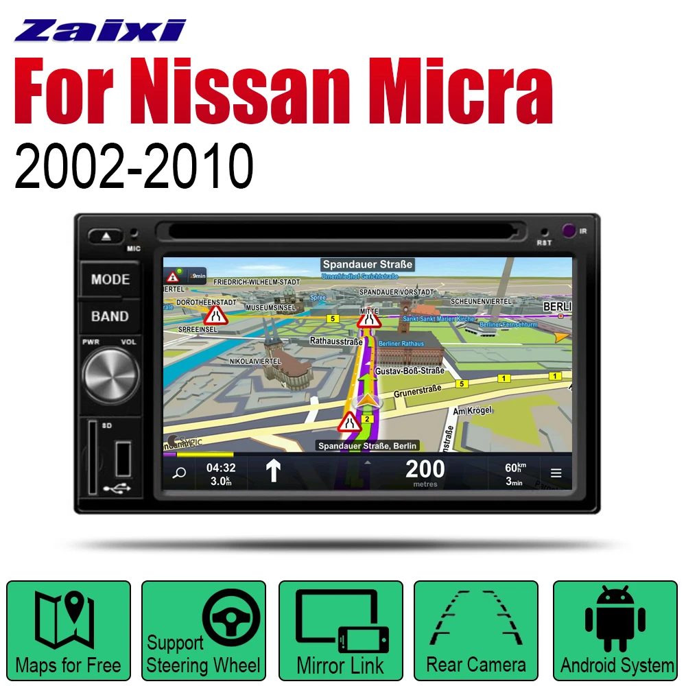 

Auto GPS Navigation For Nissan Micra 2002~2010 Car Android Multimedia Player CD DVD Radio Stereo AMP BT USB SD AUX WIFI HD