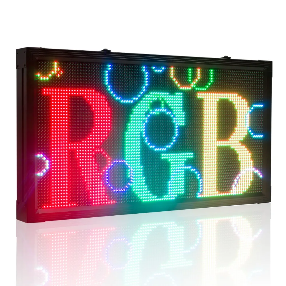 

103*55cm RGB Full Color P10mm Custom multi-line Outdoor Waterproof LED Message Sign Moving Scrolling led Display Board for shop